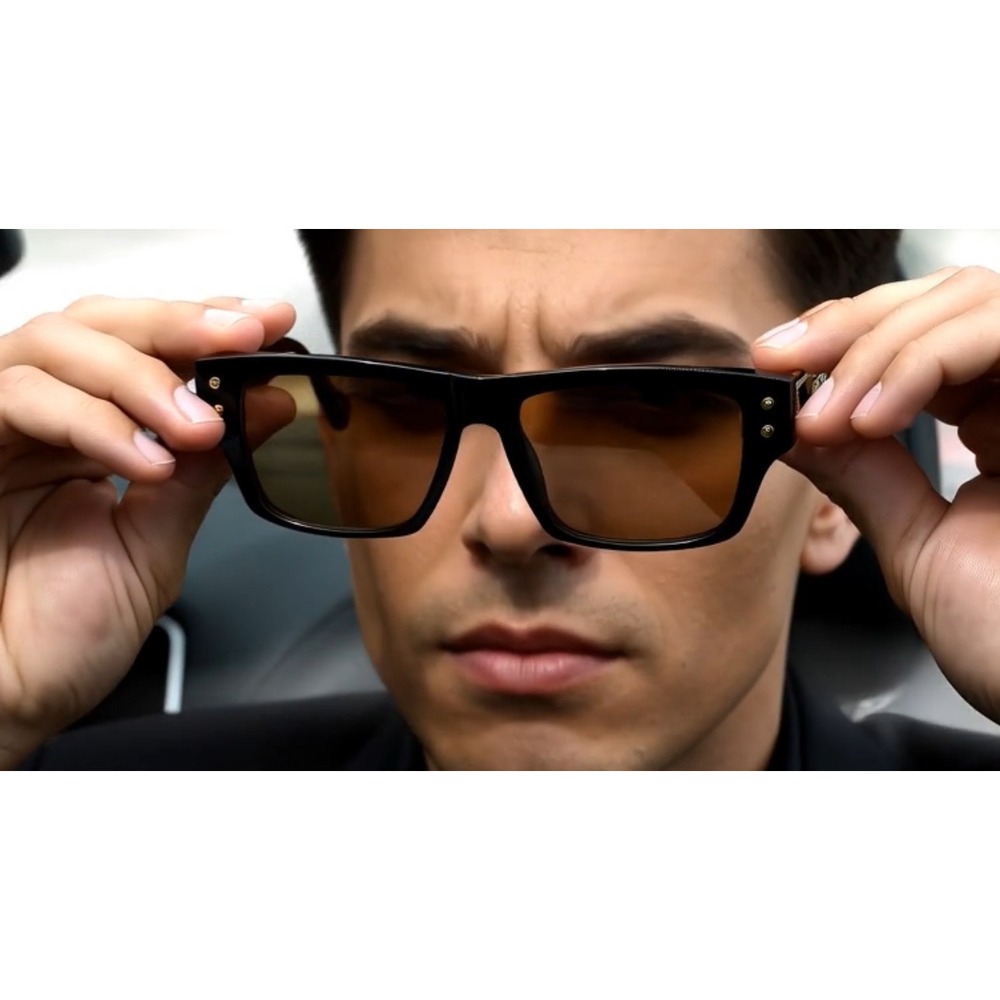 Sunglasses Black Frame Gold Accents Brown Lens Driving Beach Style Aviator Gafas